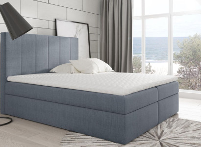 Modern Bed Bedroom Beds Fabric Box Spring Bed Textile Design Double Hotel