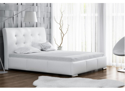 Marriage Bed Bed Frame Beds Upholstered bed Double bed White Polyester Contemporary