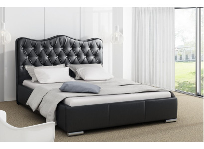 Bed frame Beds marriage bed Modern Bed Imitation leather Upholstered bed Double bed Black
