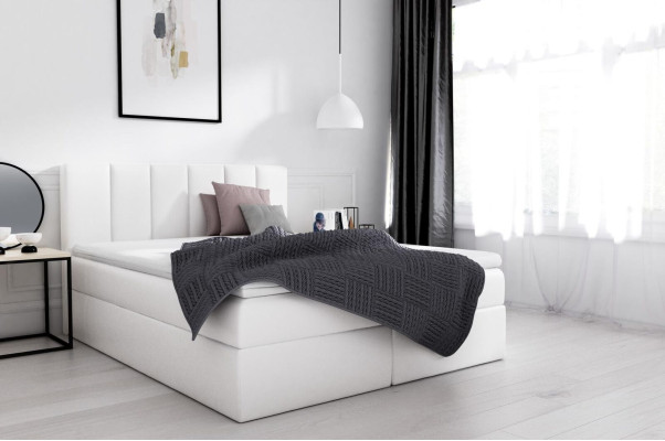 Box spring bed Double bed Bed with bed base Marriage bed Beds Upholstered bed White new