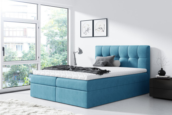 Bed Marriage Bed Box Spring Bed Double bed Modern Blue Bedroom Beds 160x200