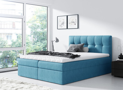 Bed Marriage Bed Box Spring Bed Double bed Modern Blue Bedroom Beds 160x200
