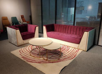 Medusa Sofa Furniture Couch Set Upholstery Furniture Furnishings Red Beige 3+1