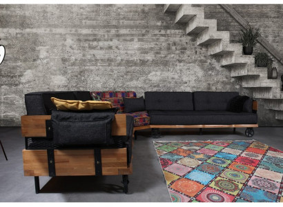 Loft Furniture Fabric sofa Corner sofa Upholstery Corner suite Textile sofa set
