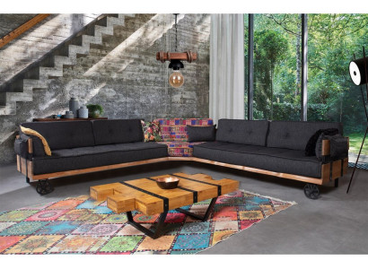 Couch Loft Upholstery Corner sofa Furniture on wheels Corner sofas Corner suite Sofa 2-piece.