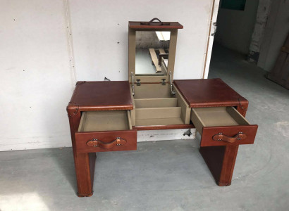 Dressing table Dressing table Cosmetic table Chest of drawers Stool Vintage Leather suitcase new