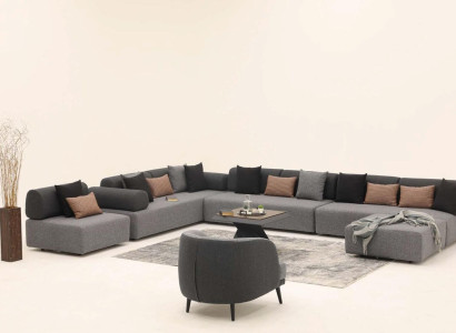 Living landscape Couch Upholstery Furniture Corner sofa Fabric Couches Textile Seating furniture