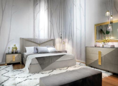 Bedroom Bed Upholstered bed Luxury Design Beds Textile Leather Bed frame