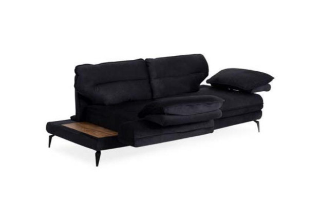 Multifunction Couch Velvet Black Three Seater Couches Design Furniture Fabric