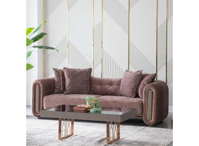 Brown Three Seater Couch Sofa Furniture Upholstery Furnishings Couches Sofas new