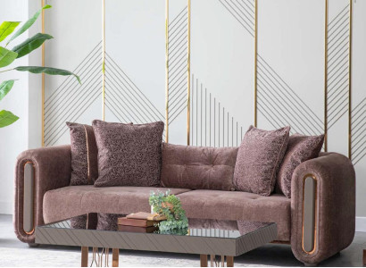 Brown Three Seater Couch Sofa Furniture Upholstery Furnishings Couches Sofas new