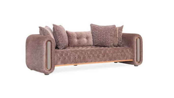 Luxury Sofa set Brown Couch Textile Sofa Couches Upholstery Group 3+3+1