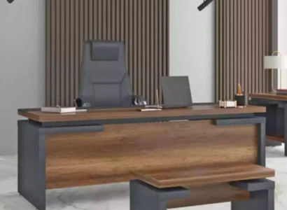 Brown Gray Desk 220x90cm Luxury Table Executive Desk Office