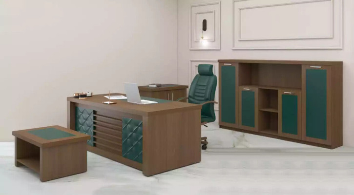 Brown office suite luxury office furniture desk designer furniture 4 pieces