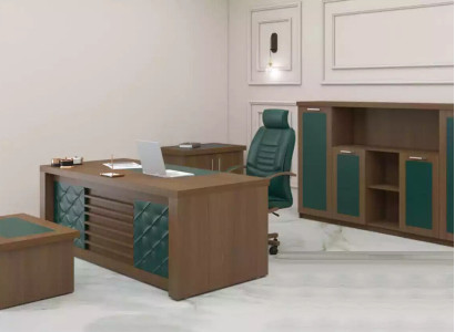 Brown office suite luxury office furniture desk designer furniture 4 pieces