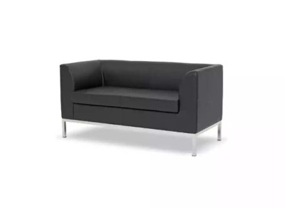 Study room Two-seater Black textile couch Office furniture Sofa