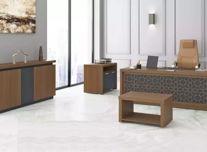 Wooden furniture office set desk coffee table study room furniture 4 pieces