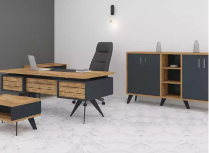 Large Study room Set Office furniture Desk Chest of drawers Table