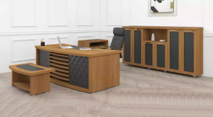 Design Office Set Luxury Wood Furniture Desk Wardrobe Furnishings 4pcs