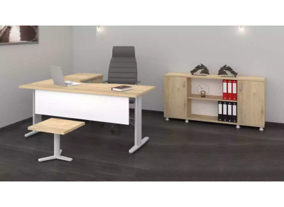 Corner desk Office Study room Modern Complete Set Furniture 3pcs