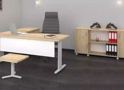 Corner desk Office Study room Modern Complete Set Furniture 3pcs