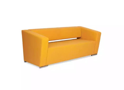 Orange three-seater office furniture study room couch luxury textile sofa
