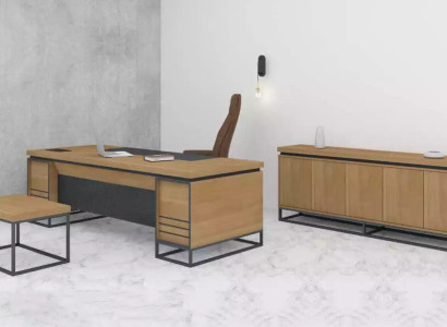 Brown Office Furnishings Furniture Set Study room Table 3pcs. set