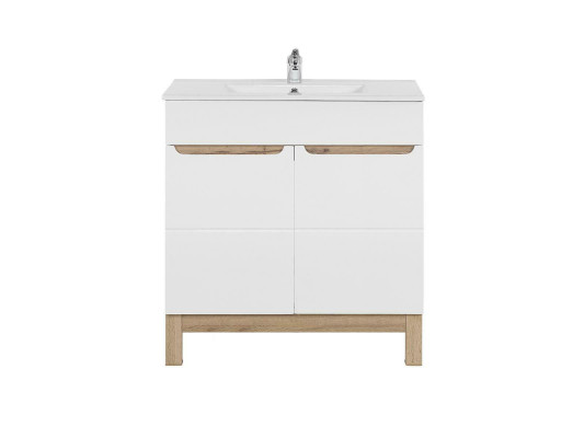 White washbasin with base cabinet High-quality washbasin