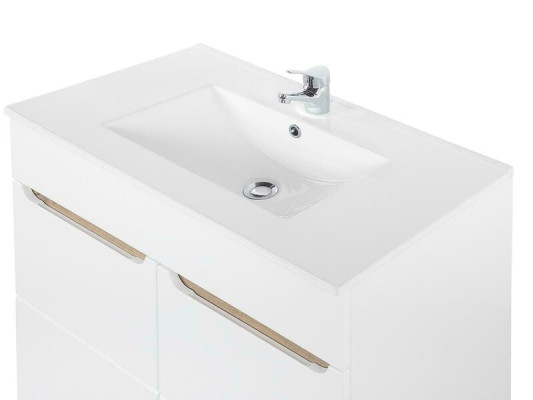 White washbasin with base cabinet High-quality washbasin