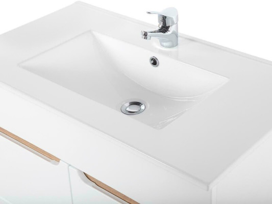 White washbasin with base cabinet High-quality washbasin