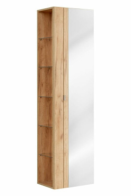 Wall cupboard with Mirror Bathroom Shelf High Hanging Tall Cabinet