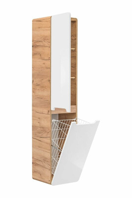 Wall cupboard Bathroom cabinet tall cabinet hanging with laundry basket