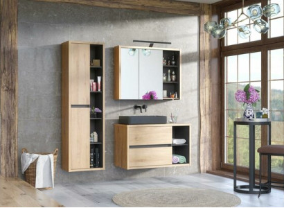 Design Bathroom Furniture Bathroom 3 pcs. Set Deco Suite Wardrobe Washbasin