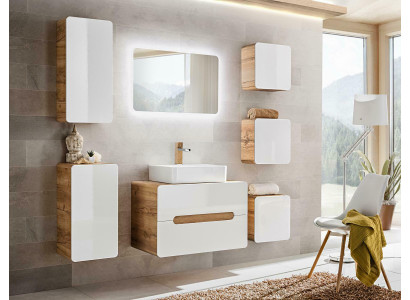Design Bathroom Furniture Bathroom 7 pcs. Set Suite Wardrobe Washbasin