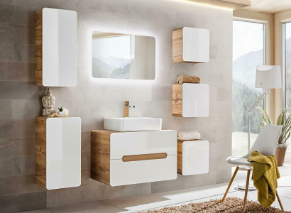 Design Bathroom Furniture Bathroom 7 pcs. Set Suite Wardrobe Washbasin