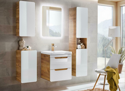 Design bathroom bathroom furniture 5 pieces. Set Suite Wardrobe Washbasin