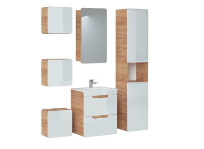Design Bathroom Furniture Bathroom 6 pcs. Set Suite Wardrobe Washbasin