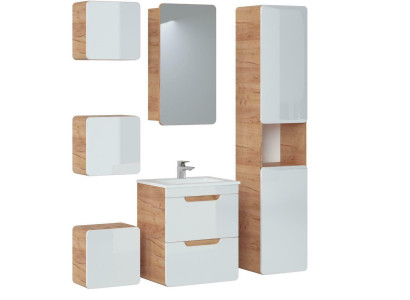 Design Bathroom Furniture Bathroom 6 pcs. Set Suite Wardrobe Washbasin