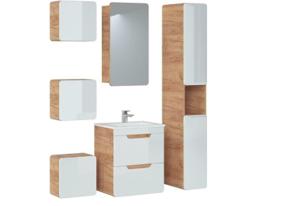 Design Bathroom Furniture Bathroom 6pcs. Set Suite Decorative Wardrobe Washbasin