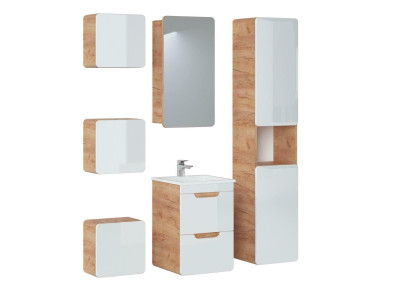 Design Bathroom Furniture Group Bathroom 6pcs. Set Suite Wardrobe Washbasin Wood