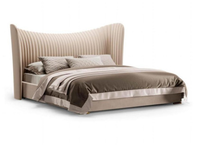 Beige Double bed Designer Wood Beds Bed frame e Bedroom Furniture Bed