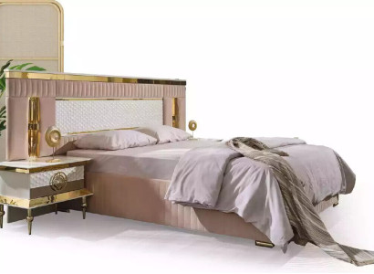 Beige Bedroom Suite Double bed 2x Bedside tables Sleeping tables 3 pieces