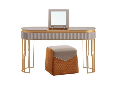 Designer Beige Dressing table Modern Wooden Table Luxury Bedroom Furniture