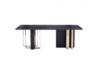 Large Black Dining table Dining room Furniture Wooden table Table stainless steel