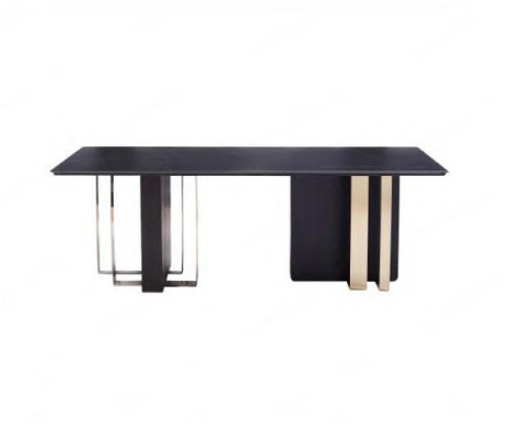 Rectangular Dining table Black Dining room table Wooden table stainless steel Furniture Table