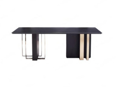 Rectangular Dining table Black Dining room table Wooden table stainless steel Furniture Table