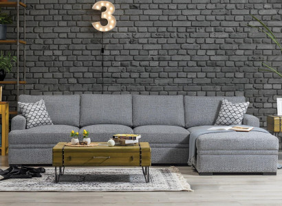 Sofa L-shape Style Modern Gray Corner sofa Living room Furniture Design Furnishings
