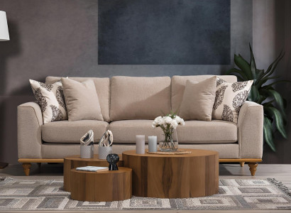 Sofa Three Seater Living room Design Modern Furniture Luxury Beige Sofas
