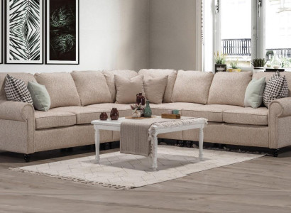 Modern Living room Corner sofa -L-shape Design Beige Furniture Luxury Sofa Furnishings