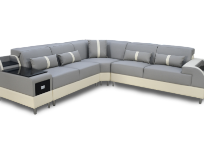 Corner sofa L-shape Sofa Couch Design Upholstery Modern Corner suite Gray